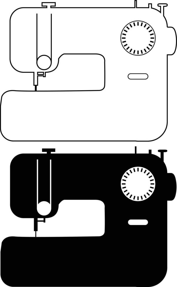 icône de la machine à coudre sur fond blanc. signe de contour de machine à coudre électronique. logo de la machine à coudre. style plat. vecteur