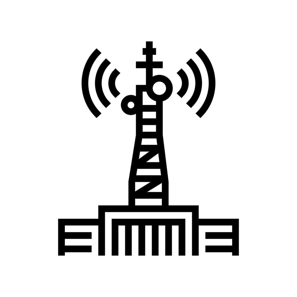 illustration vectorielle de l'icône de la ligne de télécommunication de la tour vecteur