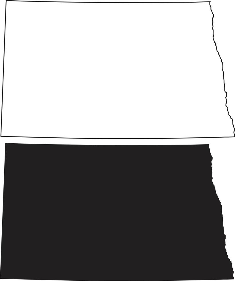 carte du dakota du nord sur fond blanc. signe de carte d'état du dakota du nord. carte muette du dakota du nord. style plat. vecteur