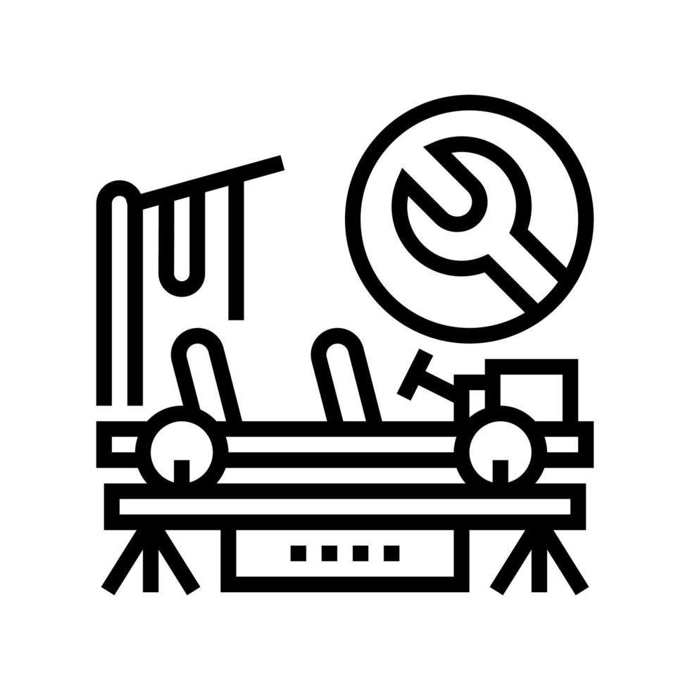 illustration vectorielle de l'icône de la ligne de réparation de bosses sans peinture vecteur