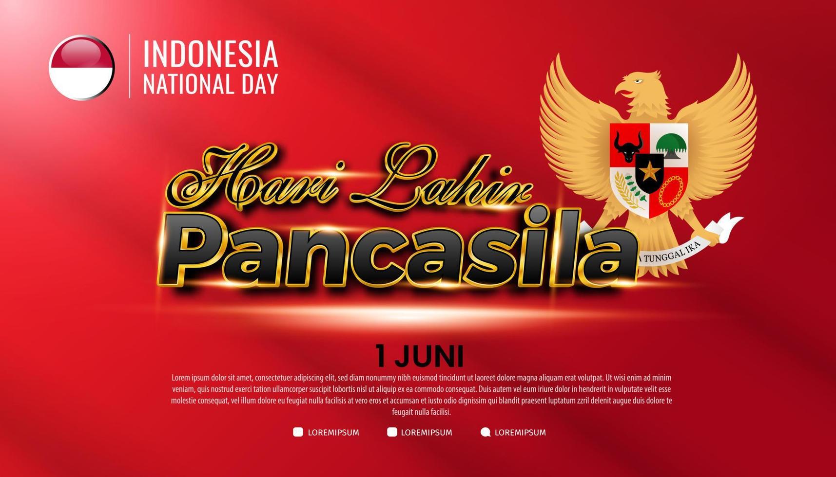 illustration vectorielle de jour pancasila indonésien vecteur