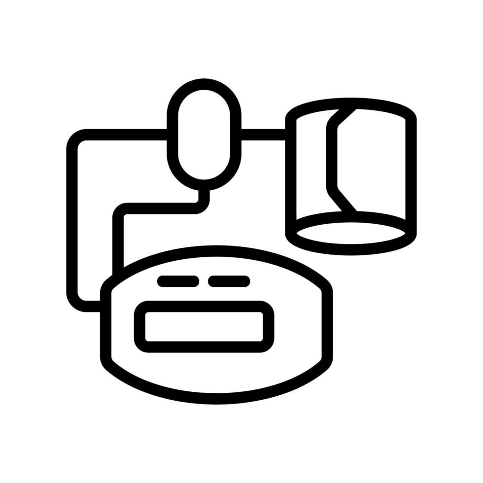 tonomètre semi-automatique avec poire de manchette et icône d'affichage électronique illustration de contour vectoriel