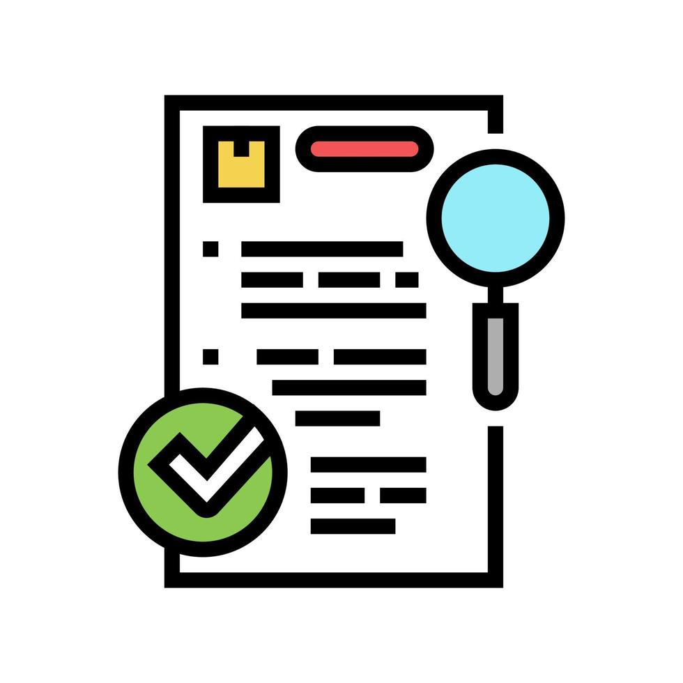 illustration vectorielle de l'icône de couleur d'examen de la demande vecteur