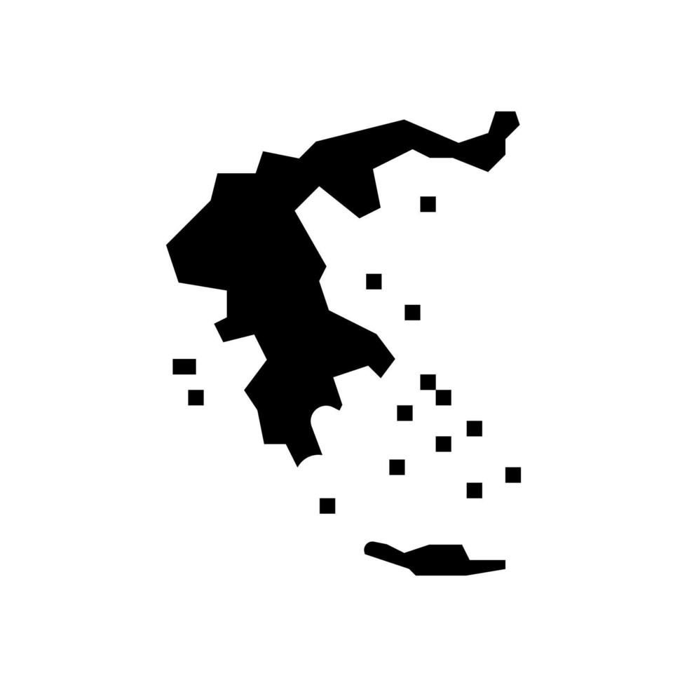 Grèce carte civilisation glyphe icône illustration vectorielle vecteur