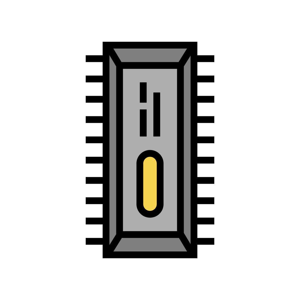 microchip semi-conducteur fabrication couleur icône illustration vectorielle vecteur