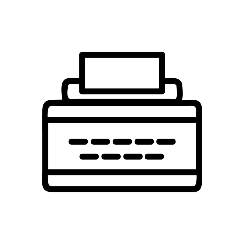 vecteur d'icône de machine à écrire. illustration de symbole de contour isolé