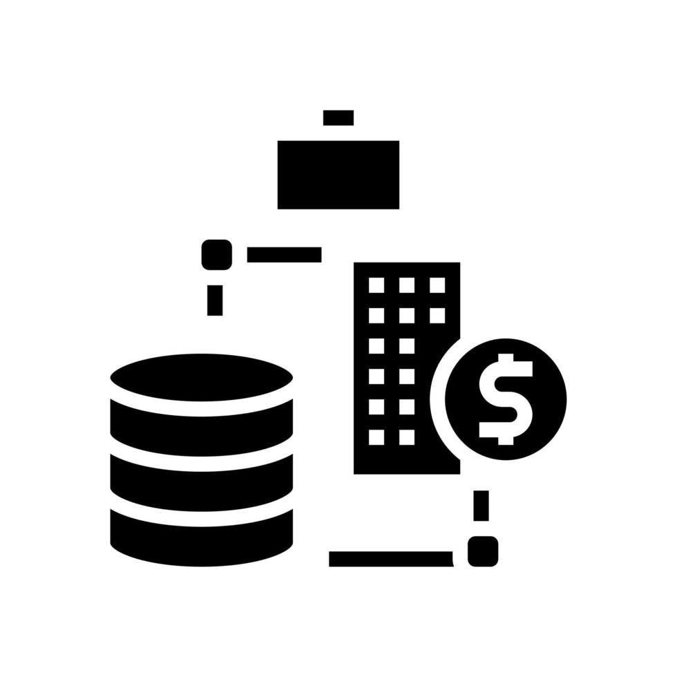 illustration vectorielle d'icône de glyphe de traitement numérique d'entreprise vecteur