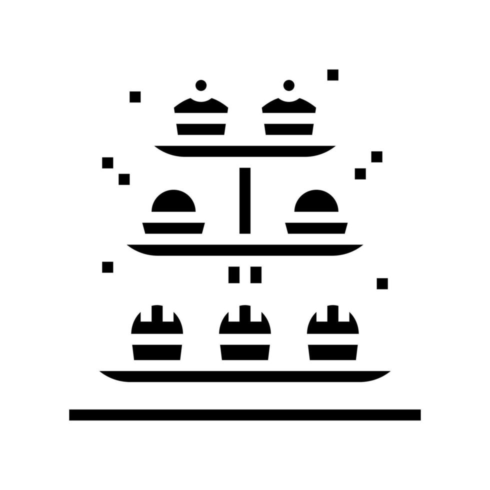 desserts sur plateau glyphe icône illustration vectorielle vecteur