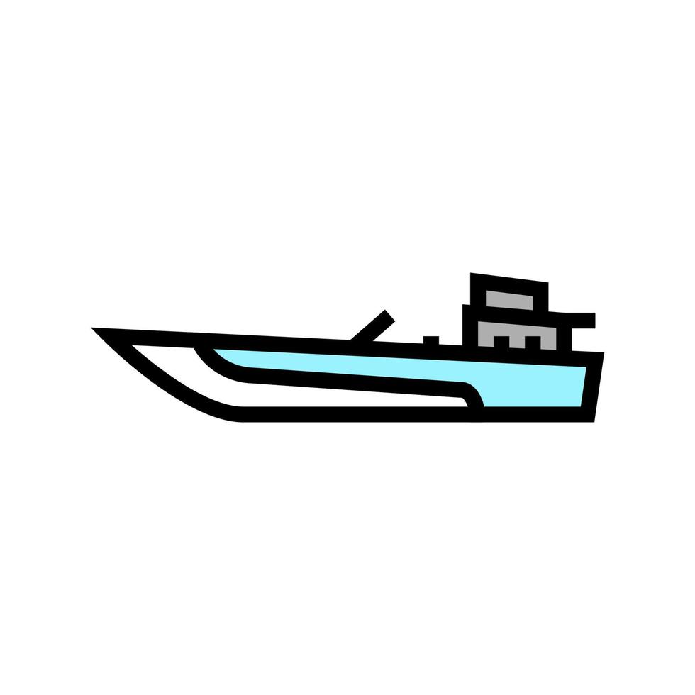 illustration vectorielle d'icône de couleur de bateau à réaction vecteur