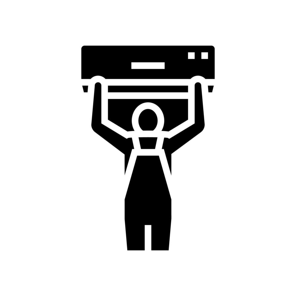 illustration vectorielle d'icône de glyphe d'installation de climatisation vecteur