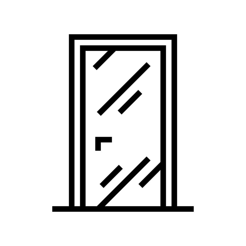 illustration vectorielle d'icône de ligne de porte en verre vecteur