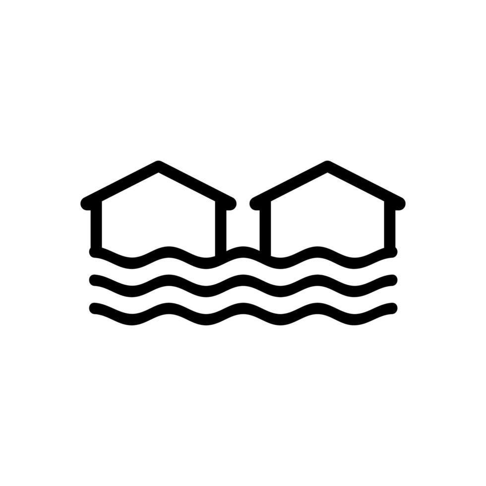 vecteur d'icône de tsunami. illustration de symbole de contour isolé