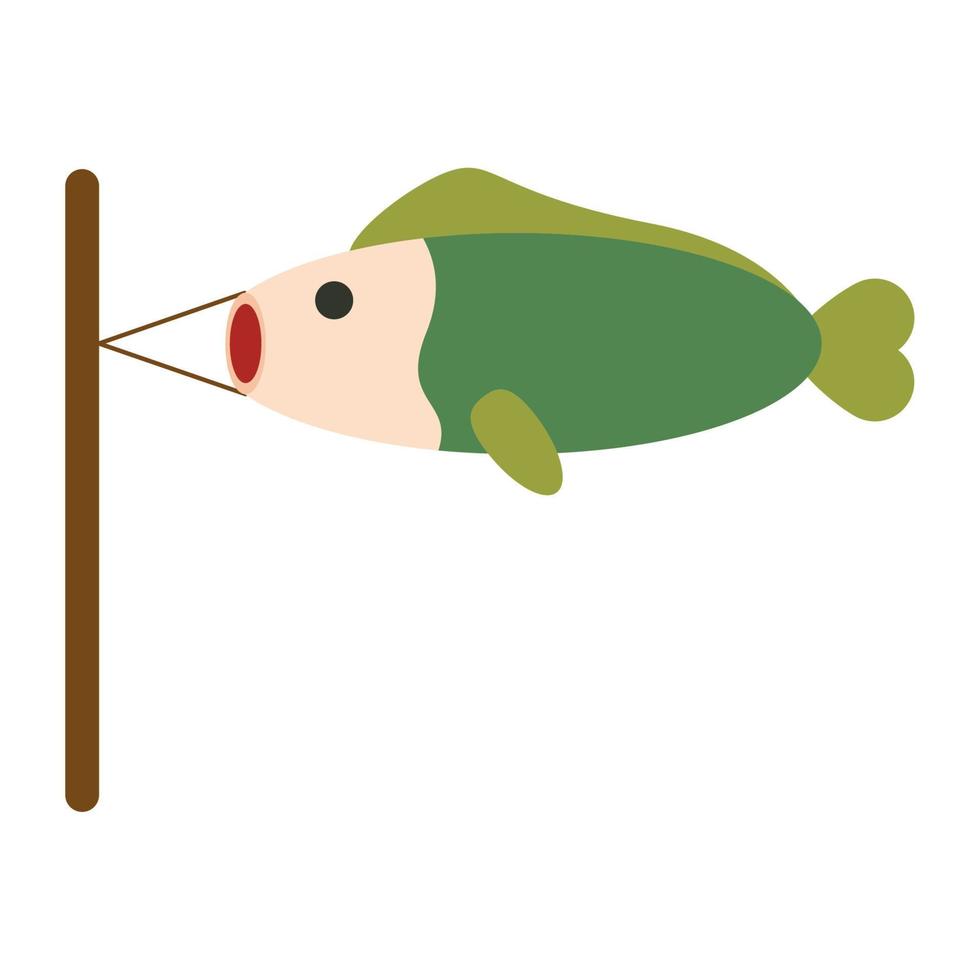 drapeau de poisson koi vert japonais vecteur