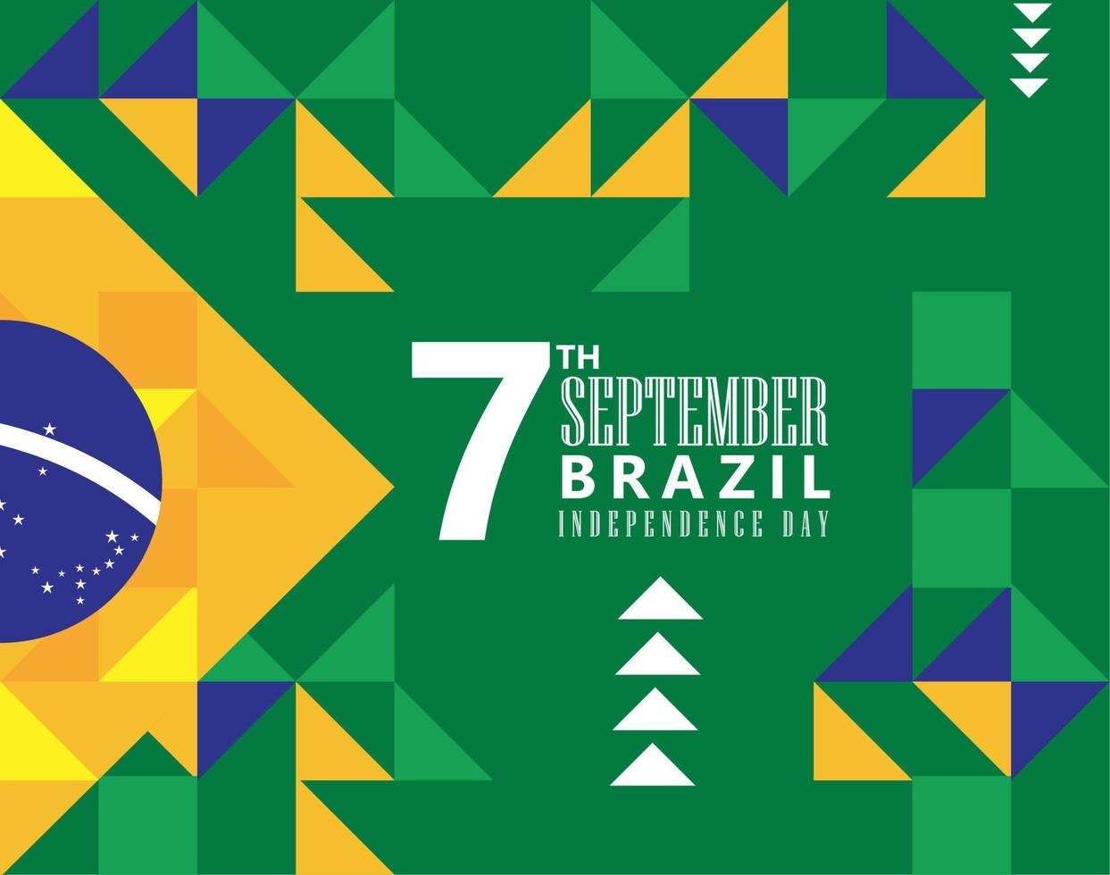 carte de lettrage de la fête de l'indépendance du brésil vecteur