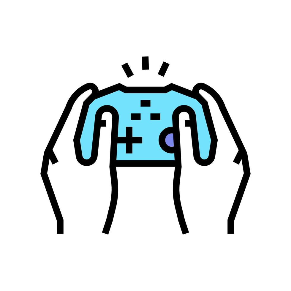 jouer au jeu vidéo joystick couleur icône illustration vectorielle vecteur