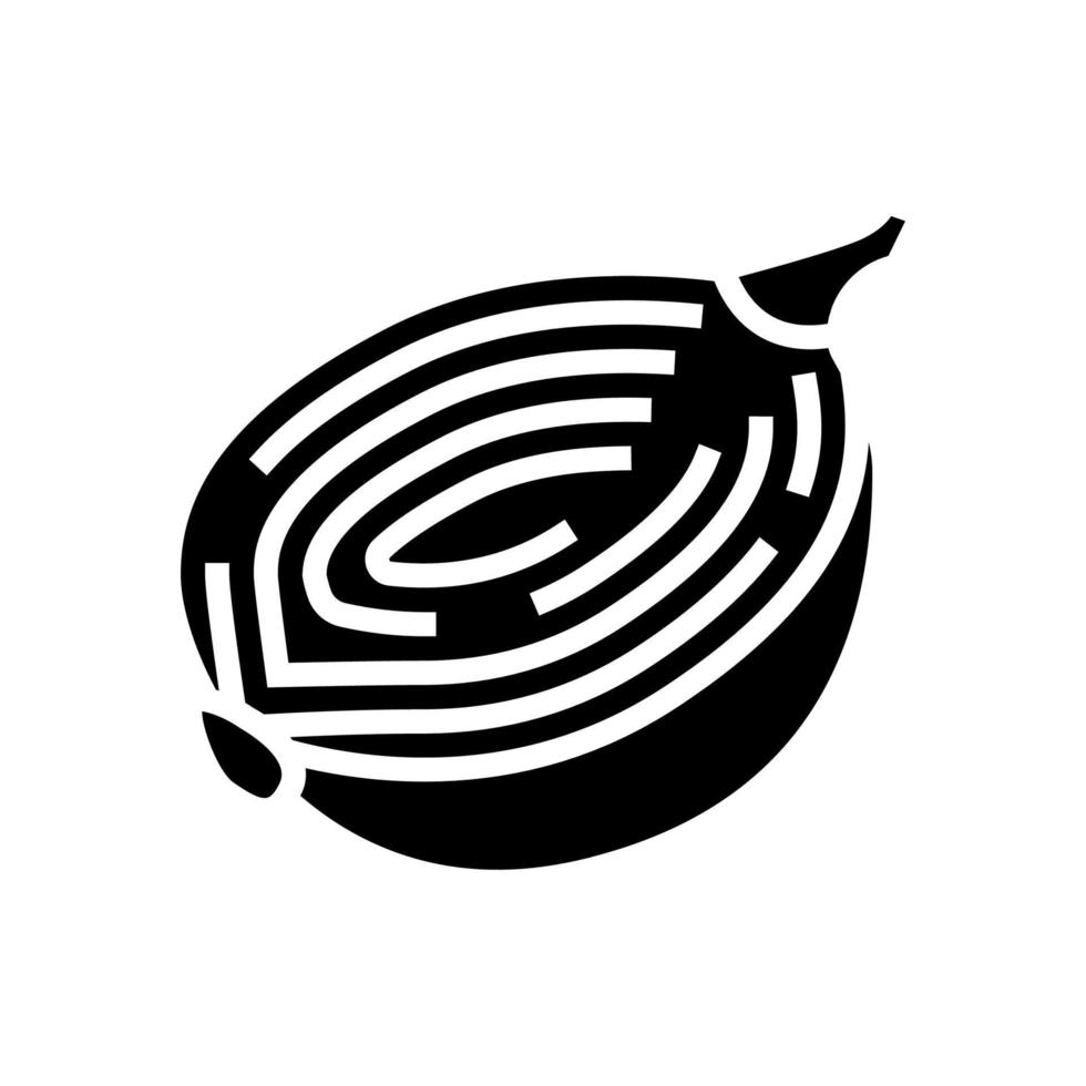 demi-oignon glyphe icône illustration vectorielle vecteur