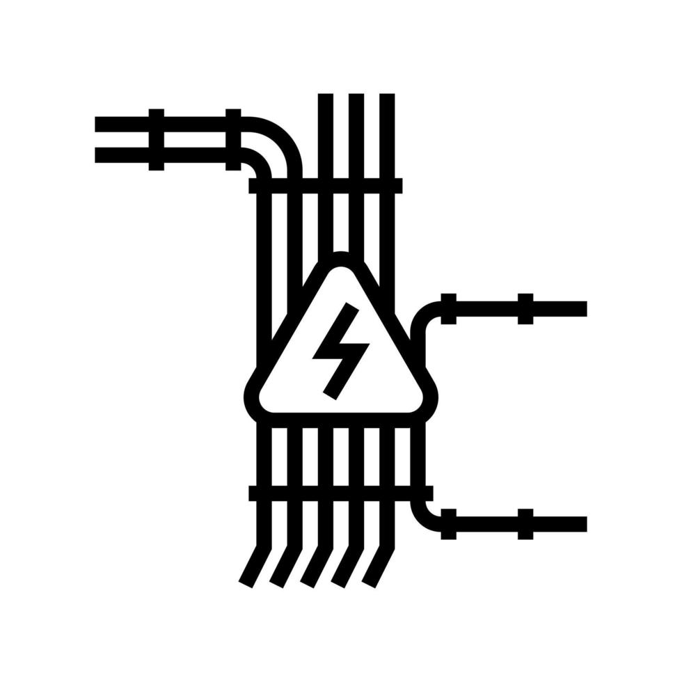 illustration vectorielle de l'icône de la ligne de câblage électrique vecteur