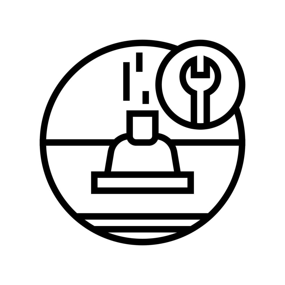 illustration vectorielle de l'icône de la ligne de ventilation du toit vecteur