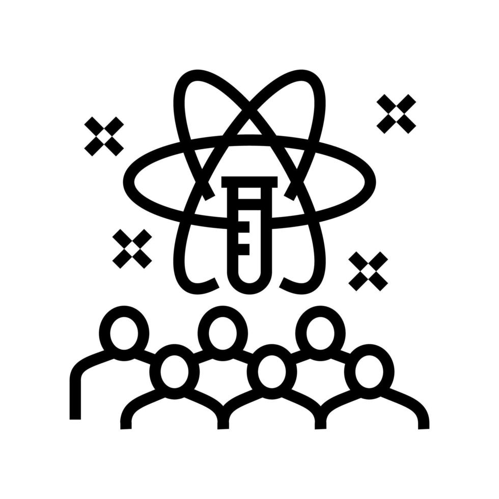 illustration vectorielle de l'icône de la ligne de fête des enfants scientifiques vecteur