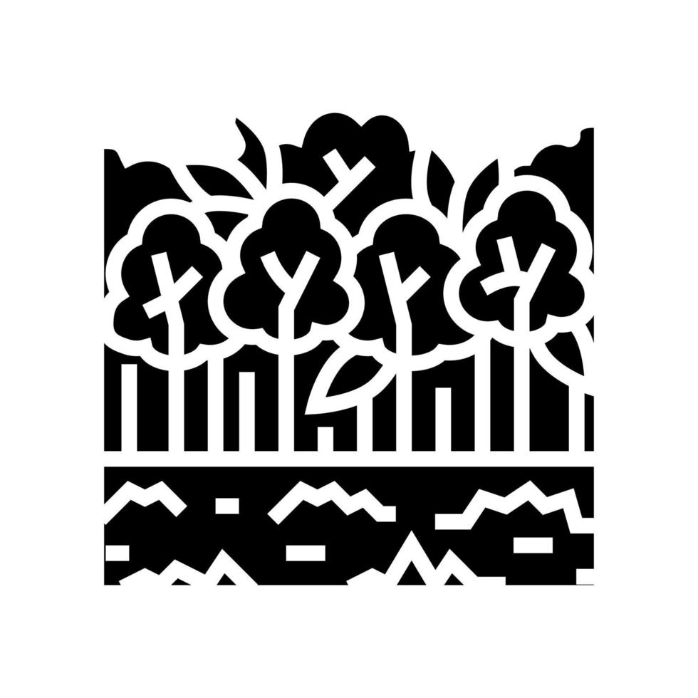 illustration vectorielle d'icône de glyphe de forêts de feuillus vecteur