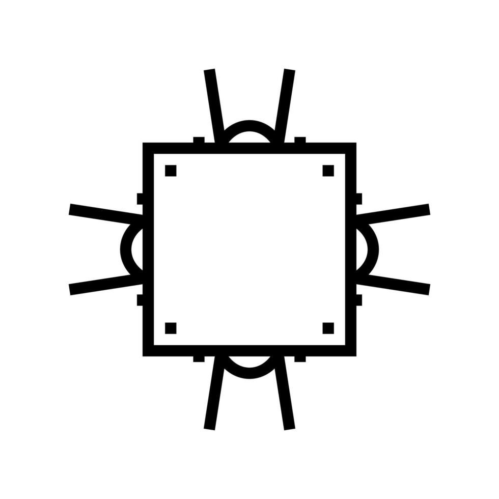 autour de l'illustration vectorielle de l'icône de la ligne d'équipement d'éclairage vecteur