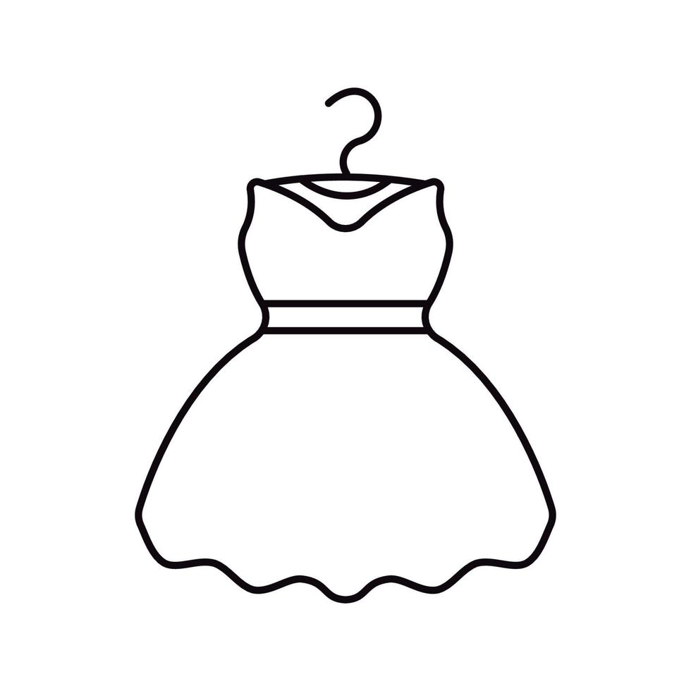 icône de ligne de robe de soirée. signe de style linéaire pour la conception web. robe de mariée contour illustration vectorielle vecteur