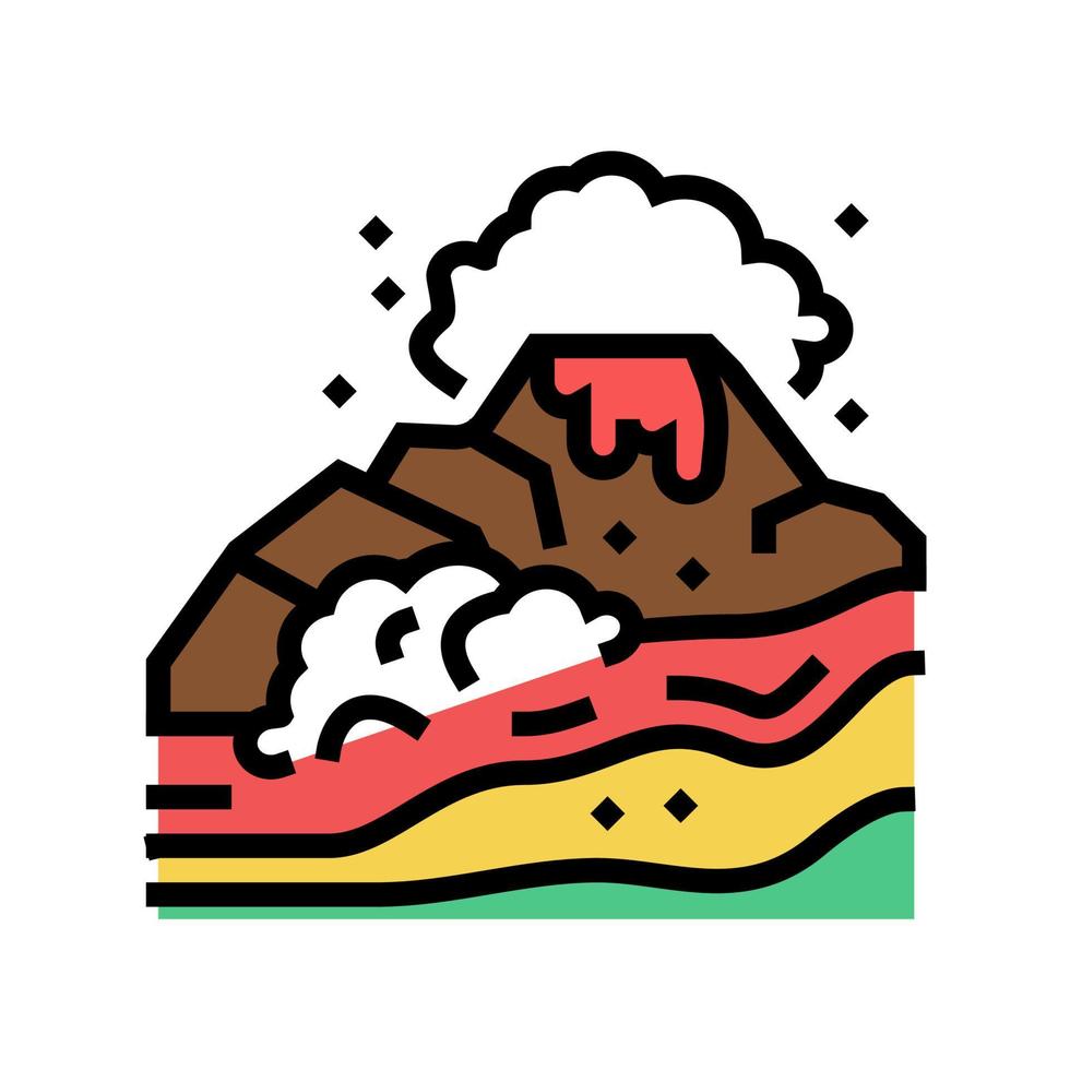 volcan hawaii couleur icône illustration vectorielle vecteur