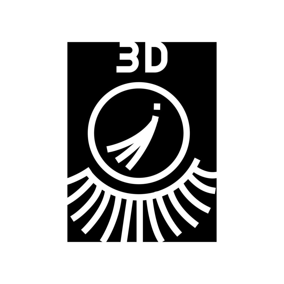 illustration vectorielle d'icône de glyphe de cils 3d vecteur