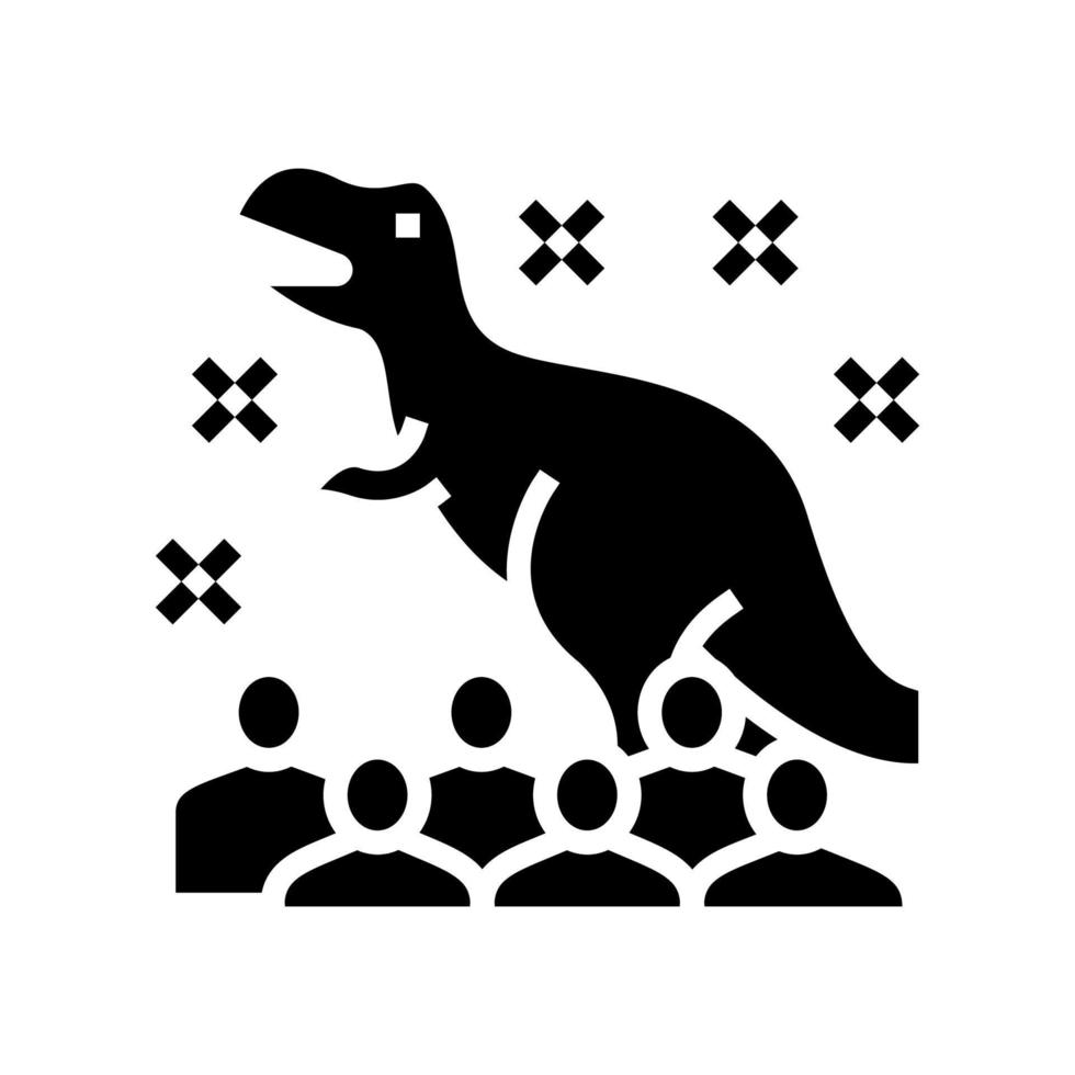 illustration vectorielle d'icône de glyphe de fête d'enfants de dinosaure vecteur