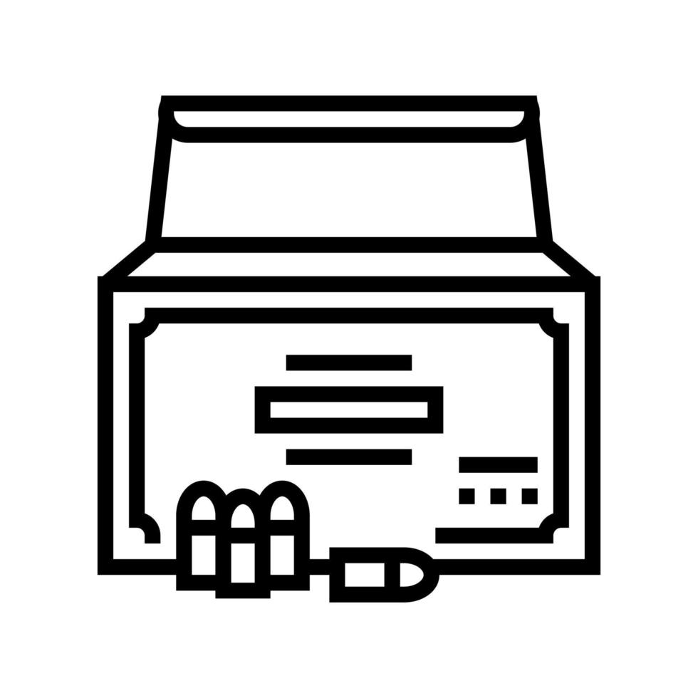 illustration vectorielle de l'icône de la ligne d'accessoires des armes à feu de munitions vecteur