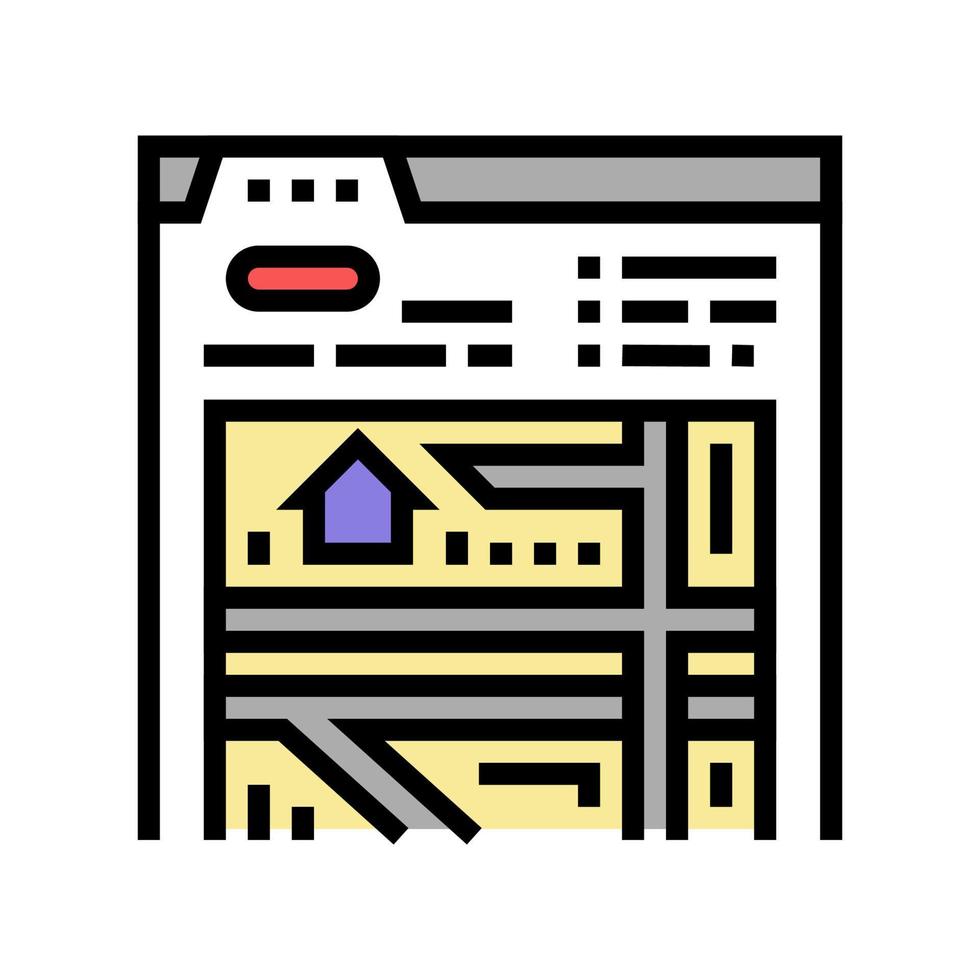 emplacement de l'illustration vectorielle de l'icône de couleur de la zone vecteur