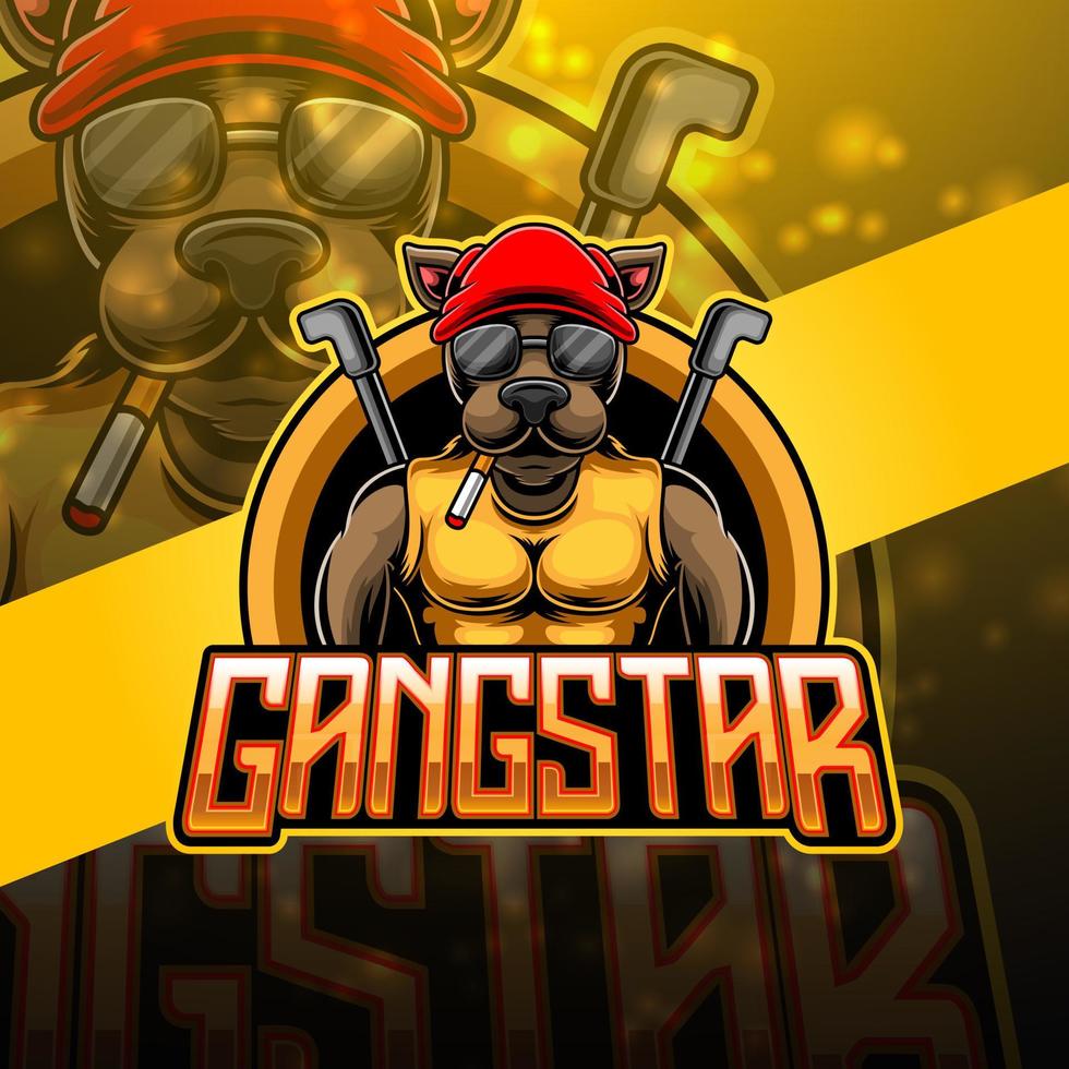 création de logo de mascotte gangstar esport vecteur