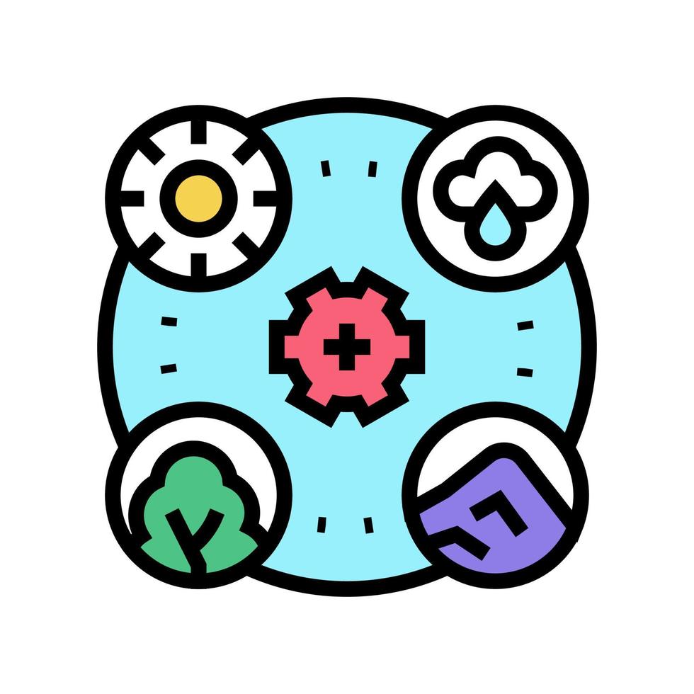 illustration vectorielle de l'icône de couleur de l'écosystème de la planète vecteur