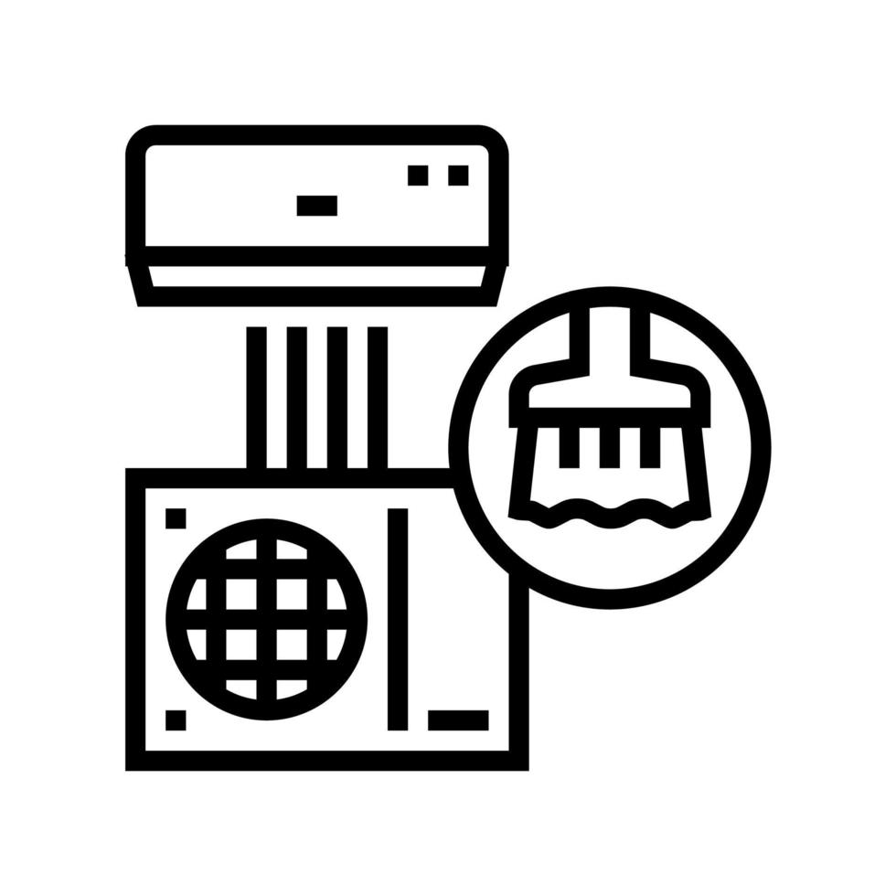 illustration vectorielle de l'icône de la ligne de nettoyage des conduits vecteur