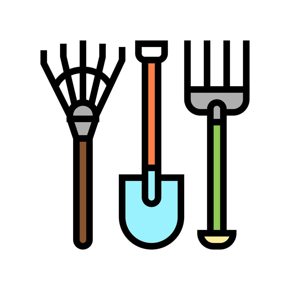 équipement pour le jardinage couleur icône illustration vectorielle vecteur