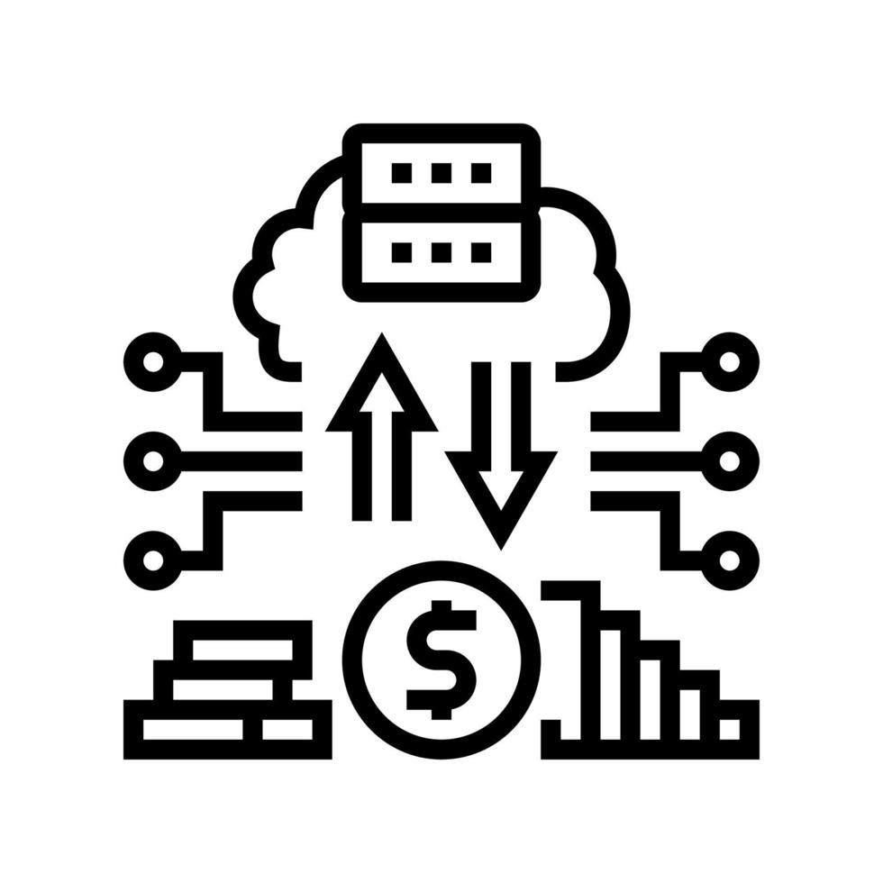 illustration vectorielle de l'icône de la ligne d'équipement électronique regtech vecteur