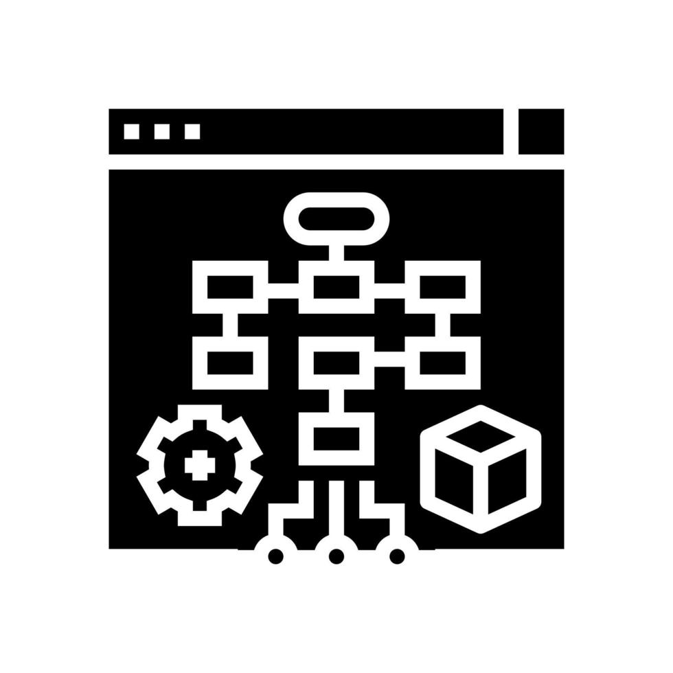 processus système glyphe icône illustration vectorielle vecteur