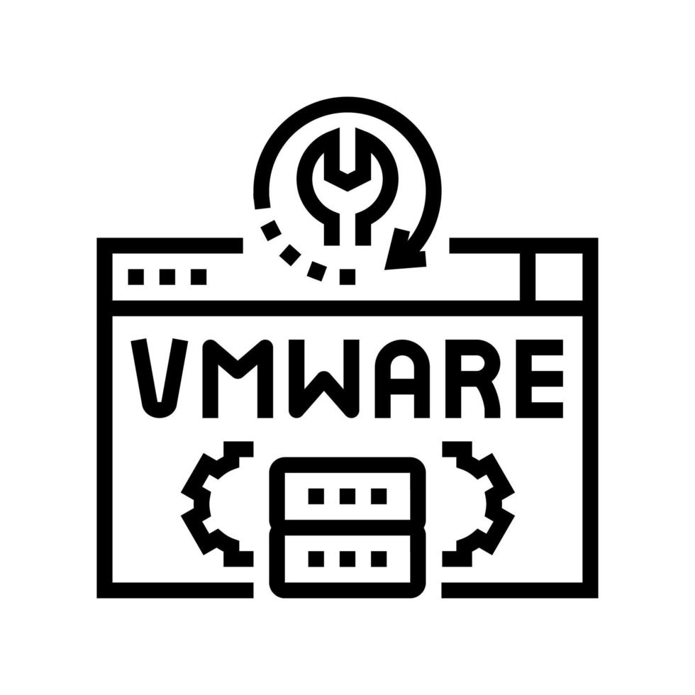 illustration vectorielle de l'icône de la ligne de récupération de données vmware vecteur