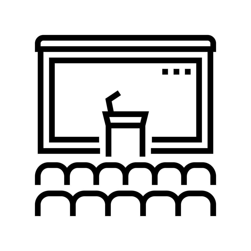 illustration vectorielle de l'icône de la ligne de la salle de conférence vecteur