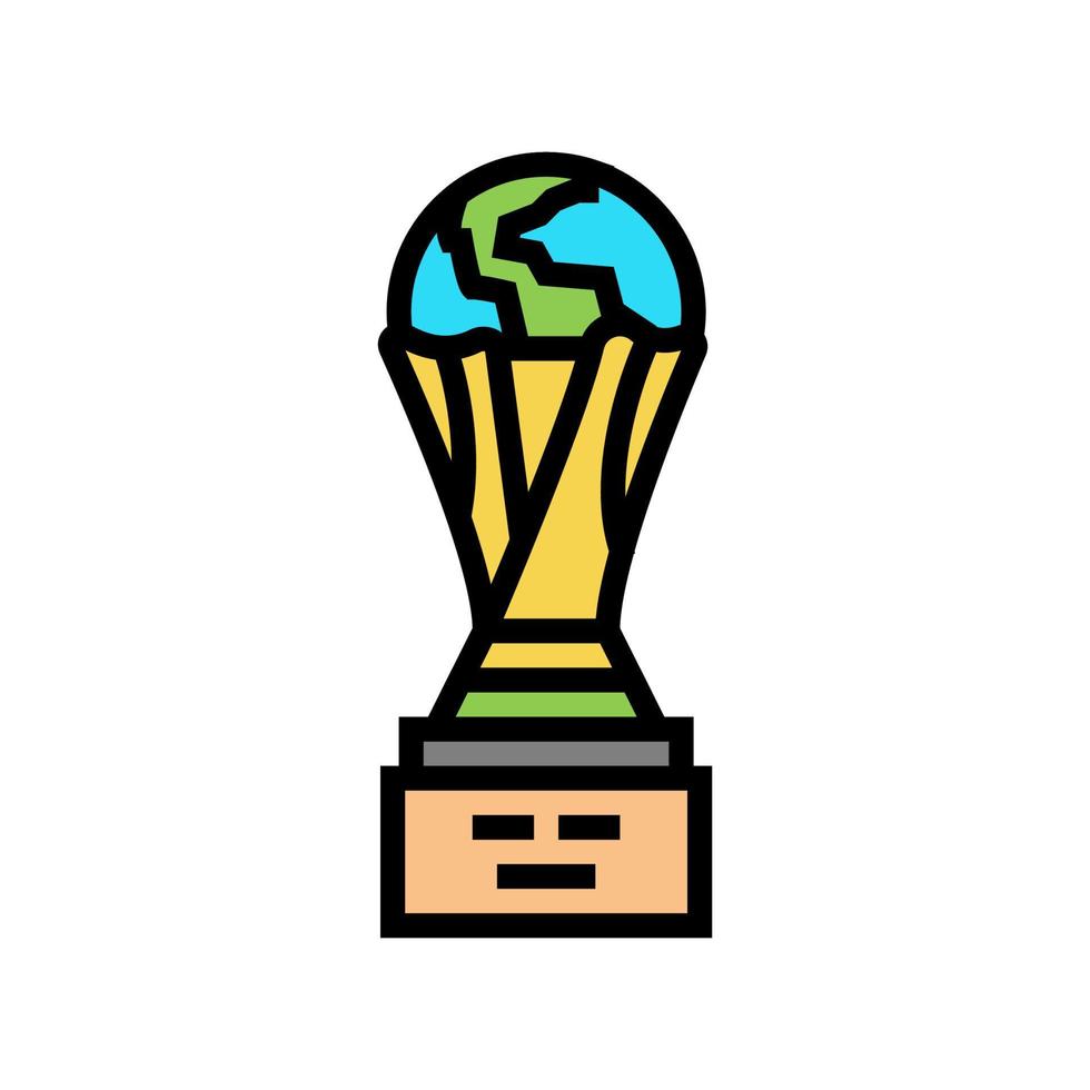 illustration vectorielle d'icône de couleur de championnat de football de récompense de coupe vecteur