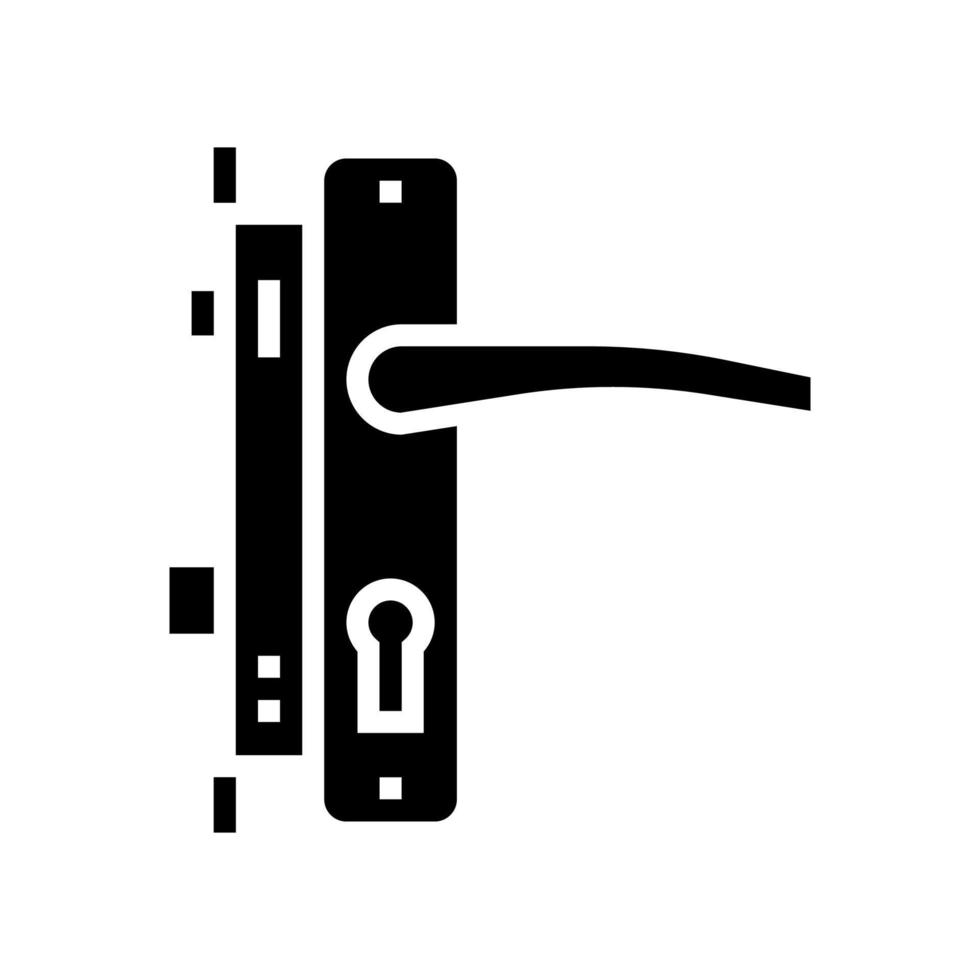 poignée de porte et serrure glyphe icône illustration vectorielle vecteur