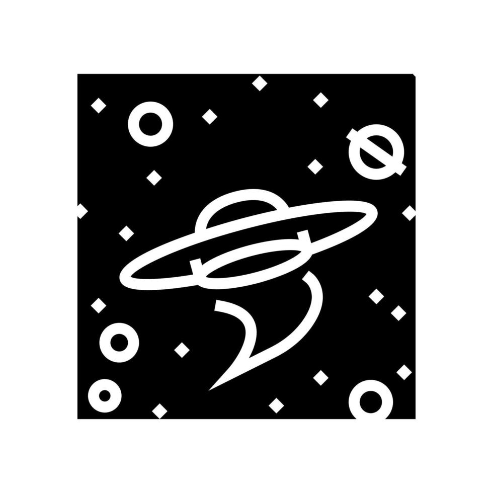 soucoupe volante extraterrestre dans l'illustration vectorielle de l'icône du glyphe de la galaxie vecteur