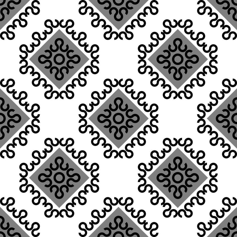 Motif de tissu bohème asiatique géométrique noir blanc vecteur