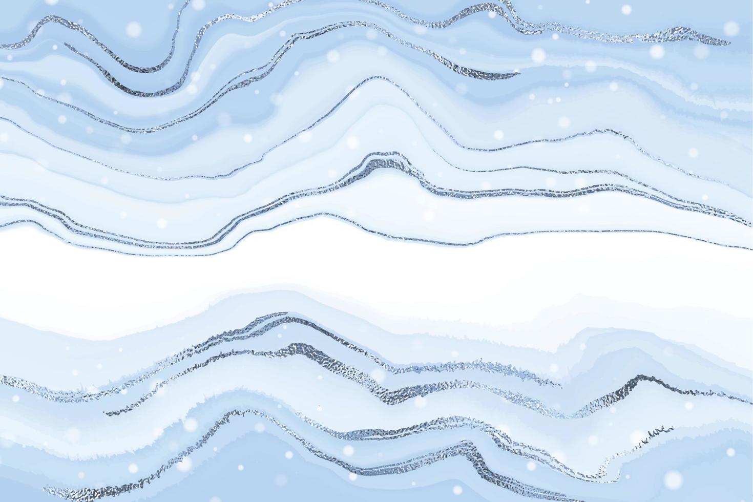 aquarelle de marbre liquide de luxe abstrait scintillant fond bleu. toile de fond effet éclaboussures de vagues marbrées agathe avec des points brillants. illustration vectorielle d'un modèle de conception pour bannière, carte vecteur