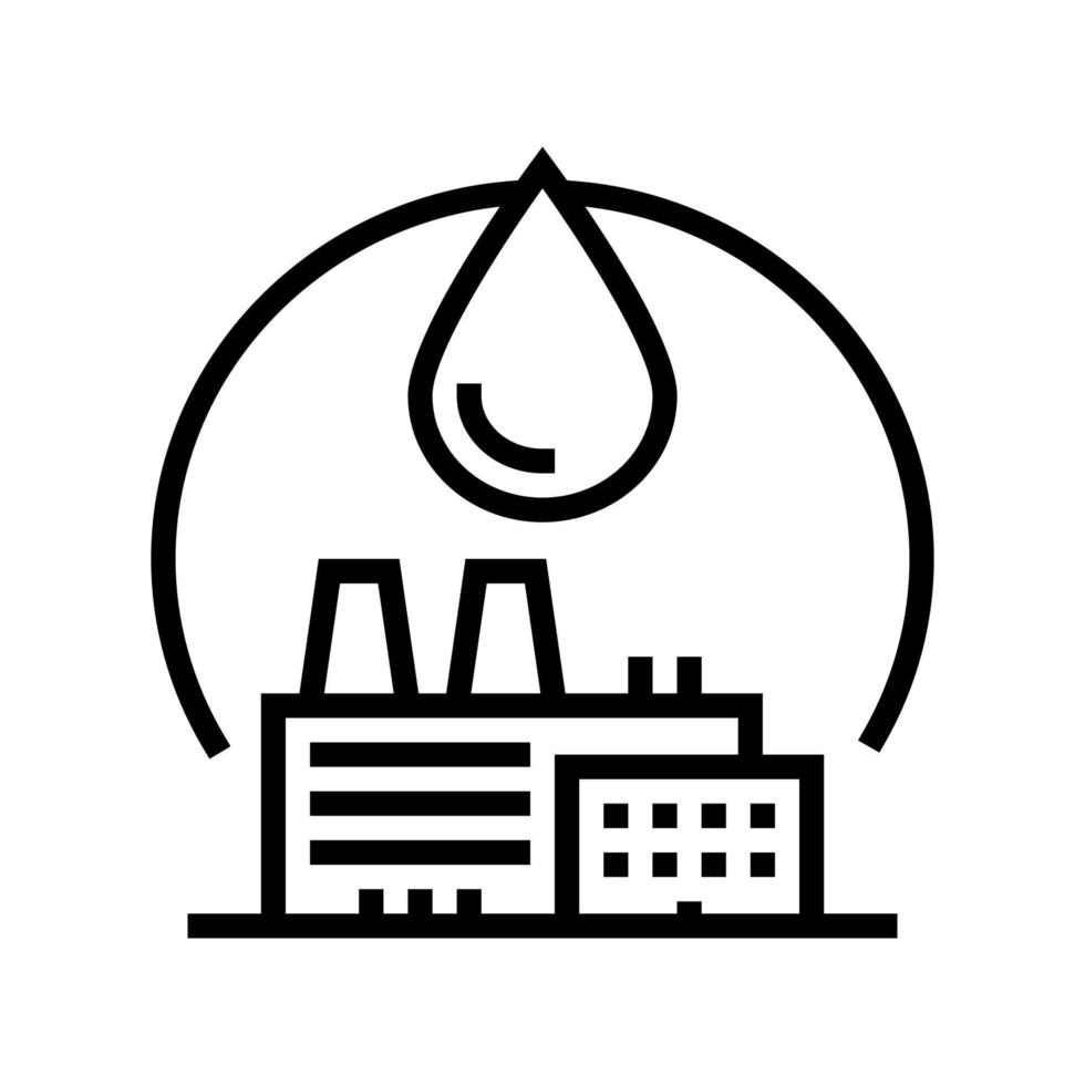 illustration vectorielle de l'icône de la ligne de l'usine chimique industrielle pétrochimique vecteur