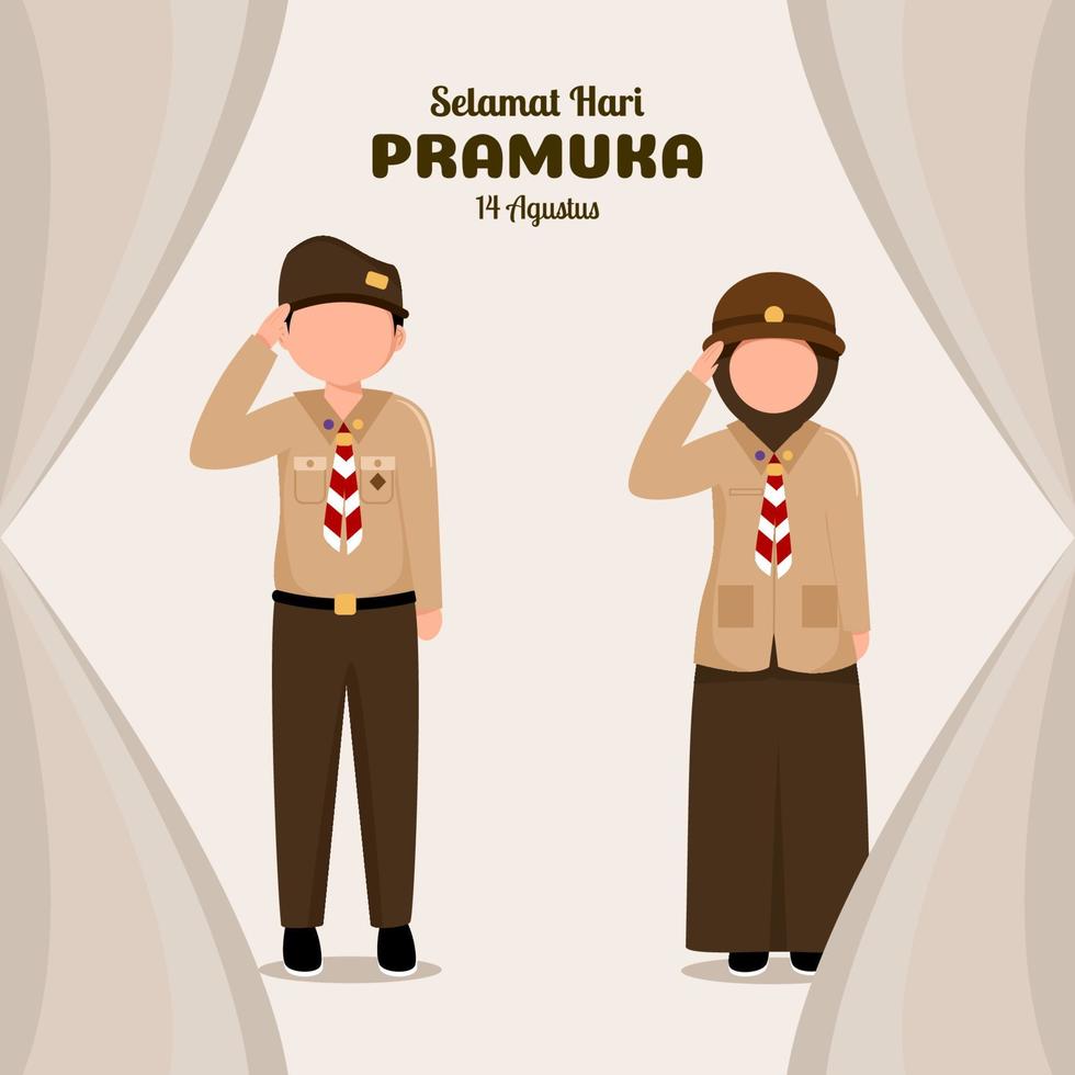 journée nationale du scoutisme indonésien vecteur