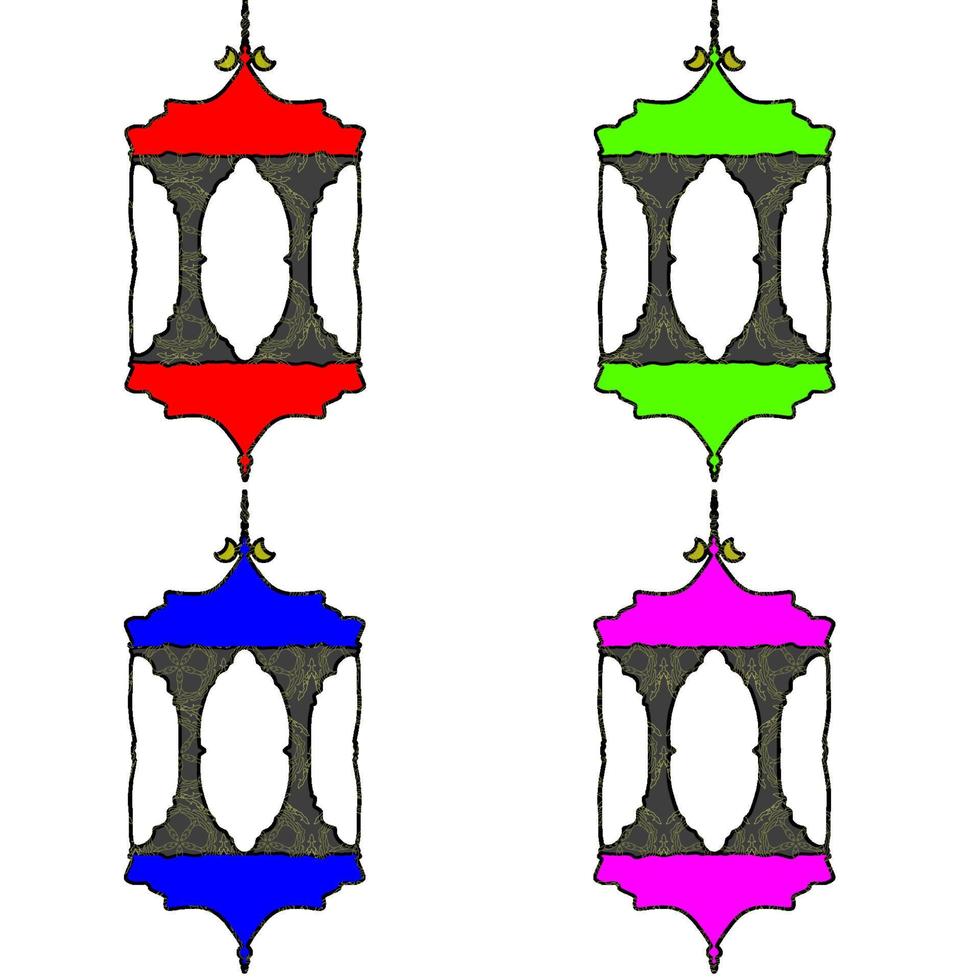télécharger le modèle de lanterne islamique sous forme de bundle vecteur