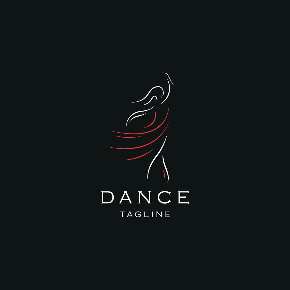 modèle de conception d'icône de logo de danse illustration vectorielle plane vecteur