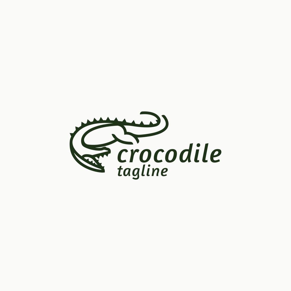 modèle de conception d'icône de logo de crocodile illustration vectorielle plate vecteur