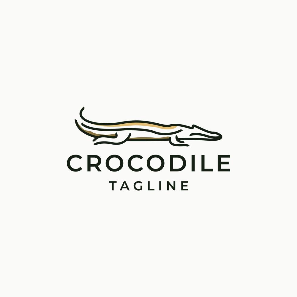 modèle de conception d'icône de logo de crocodile illustration vectorielle plate vecteur